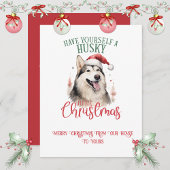 Cartes Pour Fêtes Annuelles Huskey Whimsical Christmas |