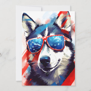 Cartes Pour Fêtes Annuelles Husky 4 juillet fête de l'indépendance