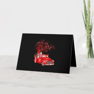 Cartes Pour Fêtes Annuelles Husky à cheval sur un camion rouge Papillon de l