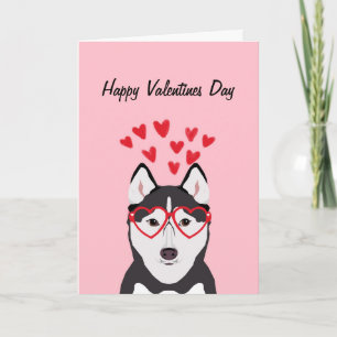 Cartes Pour Fêtes Annuelles Husky Dog Valentines love card
