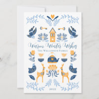 Hygge Bleu | Vœux uniques chauds d'hiver jaune