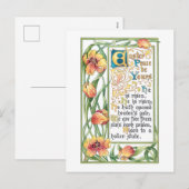 Cartes Pour Fêtes Annuelles Hymne vintage de la paix de Pâques avec tulipes d' (Devant / Derrière)