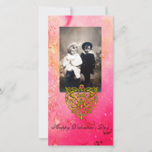 Cartes Pour Fêtes Annuelles HYPER VALENTINE, Fuchsia rose étincelles d'or