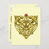 Cartes Pour Fêtes Annuelles Hyper Valentine / Gold Celtic Heart (Devant / Derrière)
