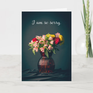 Cartes Pour Fêtes Annuelles I Am Sorry Apology Flowers in Vase For Anyone 