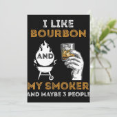 Cartes Pour Fêtes Annuelles I Like Bourbon My Smoker Maybe 3 People Funny (Debout devant)