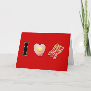 Cartes Pour Fêtes Annuelles I Love Bacon ... et I Love You Valentine