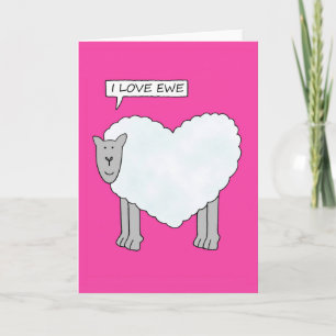 Cartes Pour Fêtes Annuelles I Love Ewe Cartoon Valentine Sheep