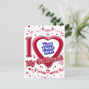 Cartes Pour Fêtes Annuelles I Love My Girlfriend Photo Coeurs rouges
