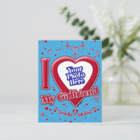 I Love My Girlfriend Photo Red Hearts Turquoise