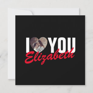 Cartes Pour Fêtes Annuelles I Love You Custom Photo Heart and Name