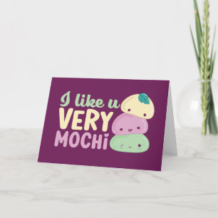 Cartes Pour Fêtes Annuelles I Love You Very Mochi Kawaii Funny Valentine's Day