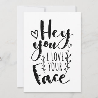 Cartes Pour Fêtes Annuelles I Love Your Face Funny Valentine's Day Card