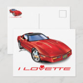 CARTES POUR FÊTES ANNUELLES I LOVETTE UNIQUE CONCEPTION DE VOITURE (Devant / Derrière)