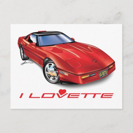 CARTES POUR FÊTES ANNUELLES I LOVETTE UNIQUE CONCEPTION DE VOITURE (Devant)