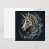 Cartes Pour Fêtes Annuelles IA Dark Unicorn (Devant / Derrière)