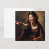 Cartes Pour Fêtes Annuelles IA pointant et riant (Devant / Derrière)