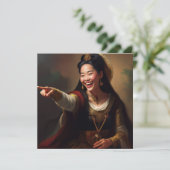 Cartes Pour Fêtes Annuelles IA pointant et riant (Debout devant)