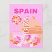 Cartes Pour Fêtes Annuelles Ibiza, Espagne, Art Voyage, Art Preppy, Rose, Prep (Devant)