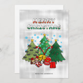 Cartes Pour Fêtes Annuelles Ice Hockey Christmas Tree (Devant / Derrière)