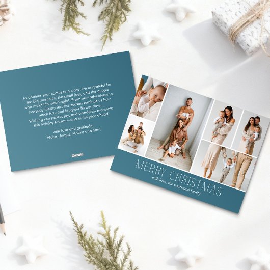 Cartes Pour Fêtes Annuelles ICE Joyeux Noël Elégant 6 Collage Photo