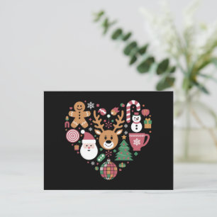 Cartes Pour Fêtes Annuelles Icônes de cœur d'amour de Noël Vacances Xmas Santa