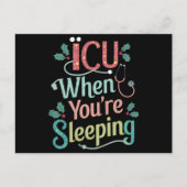Cartes Pour Fêtes Annuelles ICU Quand vous dormez Soins infirmiers de l'ICU No (Devant)