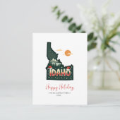 Cartes Pour Fêtes Annuelles Idaho Christmas State Map Joyeuses Fêtes (Debout devant)