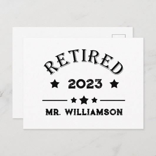 Cartes Pour Fêtes Annuelles Idée cadeau de retraite personnalisée (Devant / Derrière)