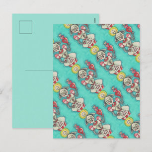 CARTES POUR FÊTES ANNUELLES IDÉE CLAIRE ROBOT DE FILLE, COEURS MÉCANIQUES COLO