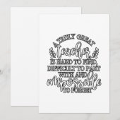 Cartes Pour Fêtes Annuelles Idées du jour de reconnaissance de l'enseignant (Devant / Derrière)