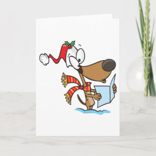 Cartes Pour Fêtes Annuelles idiot chiot chantant xmas carols dessin animé