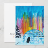 Cartes Pour Fêtes Annuelles Igloo de fête (Devant / Derrière)