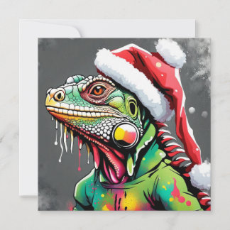 Cartes Pour Fêtes Annuelles Iguana de Noël