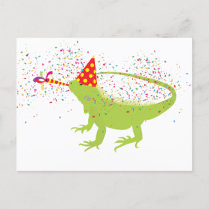 Cartes Pour Fêtes Annuelles Iguana Lizard Fête Animaux ayant une fête