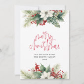 Cartes Pour Fêtes Annuelles Iivoire couronne de Noël Aquarelle de Noël (Devant)