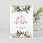 Cartes Pour Fêtes Annuelles Iivoire couronne de Noël Aquarelle de Noël (Debout devant)