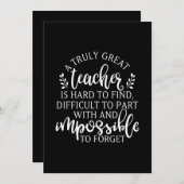Cartes Pour Fêtes Annuelles Il est difficile de trouver un professeur vraiment (Devant / Derrière)
