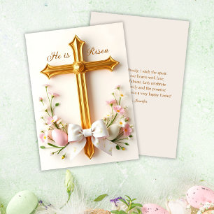 Cartes Pour Fêtes Annuelles Il Est Ressuscité Croix Chrétienne Religieux Pâque
