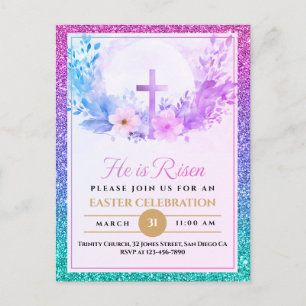 Cartes Pour Fêtes Annuelles Il Est Ressuscité Fleurs D'Aquarelle De Pâques, Re