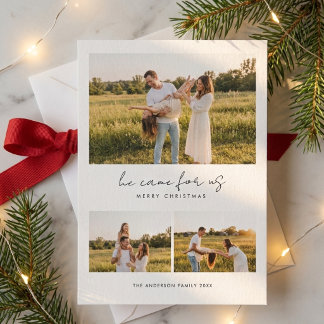 Cartes Pour Fêtes Annuelles Il est venu pour nous Famille religieuse 3 Photo N