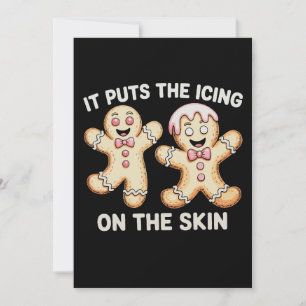 Cartes Pour Fêtes Annuelles Il Met La Glace Sur La Peau Pain D'épice Noël
