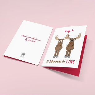 Cartes Pour Fêtes Annuelles Il Moose be Love Valentine's Day mignon