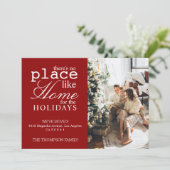 Cartes Pour Fêtes Annuelles Il n'y a pas d'endroit comme Accueil Photo Rouge D (Debout devant)