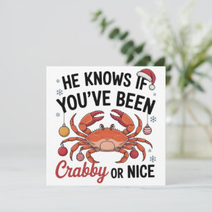Cartes Pour Fêtes Annuelles Il sait si vous avez été grincheux ou gentil Funny