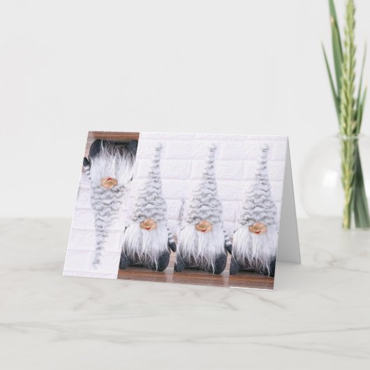 CARTES POUR FÊTES ANNUELLES **IL Y EN A UN DANS CHAQUE FOULE*** FUNNY GNOME (Devant)