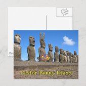 Cartes Pour Fêtes Annuelles Île de lapin de Pâques (Devant / Derrière)