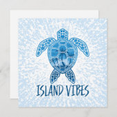 Cartes Pour Fêtes Annuelles Ile Vibes Tropical Coucher de soleil Design de tor (Devant / Derrière)