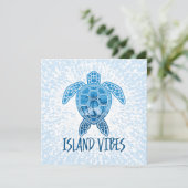 Cartes Pour Fêtes Annuelles Ile Vibes Tropical Coucher de soleil Design de tor (Debout devant)