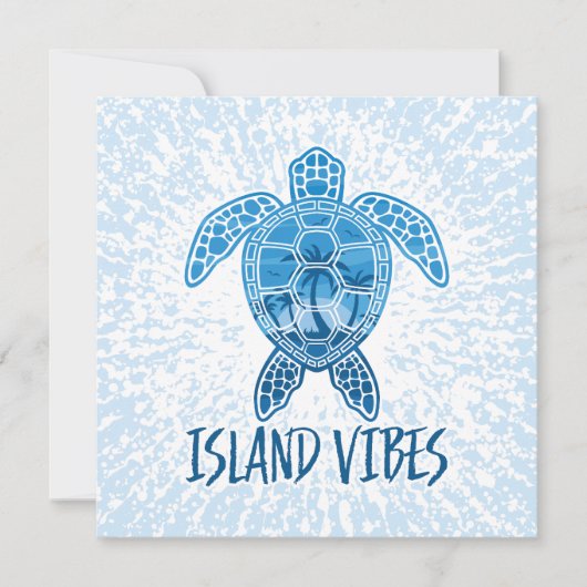 Cartes Pour Fêtes Annuelles Ile Vibes Tropical Coucher de soleil Design de tor (Devant)